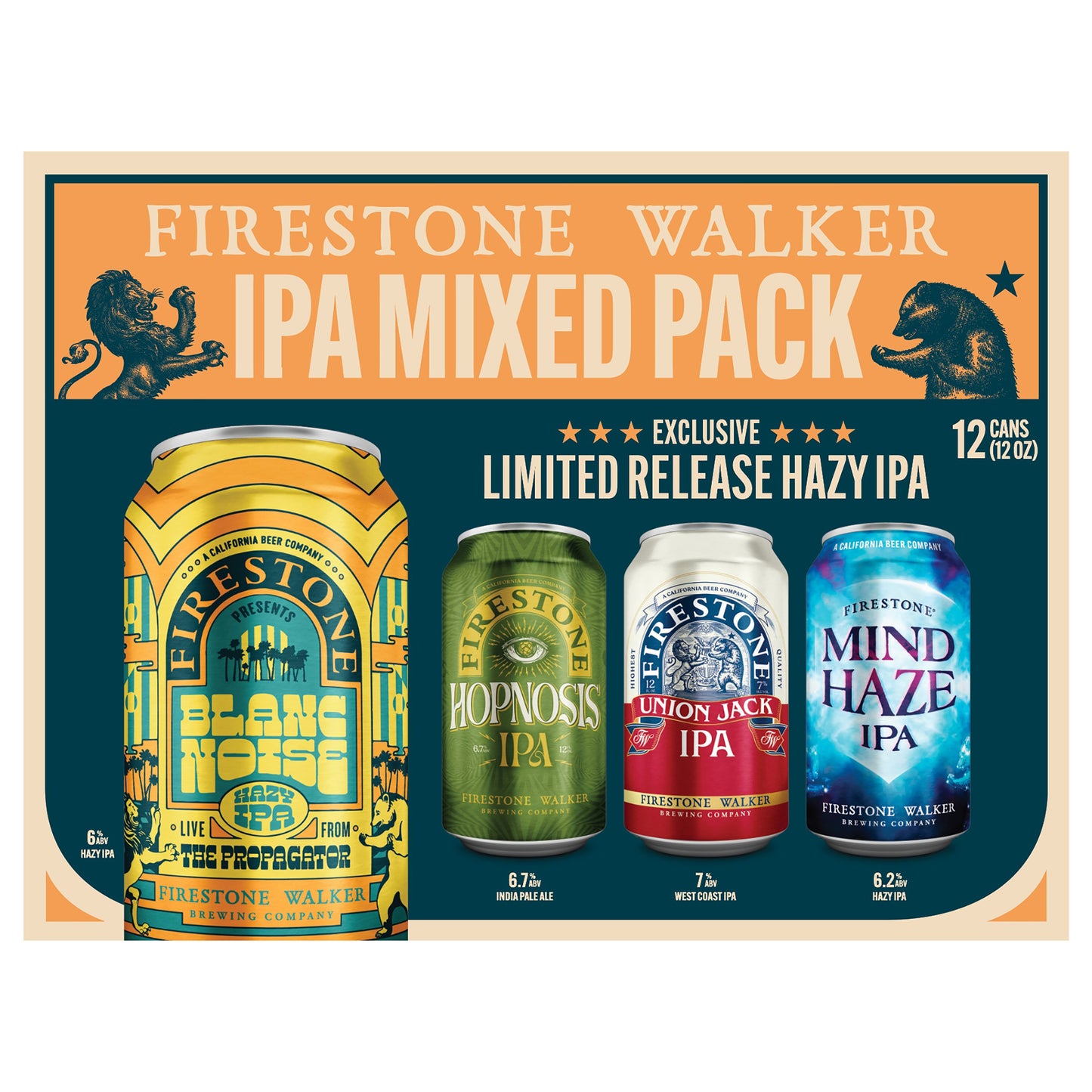 Firestone Walker IPA Mixed Pack Assorted Beer 12 oz - 12 Cans