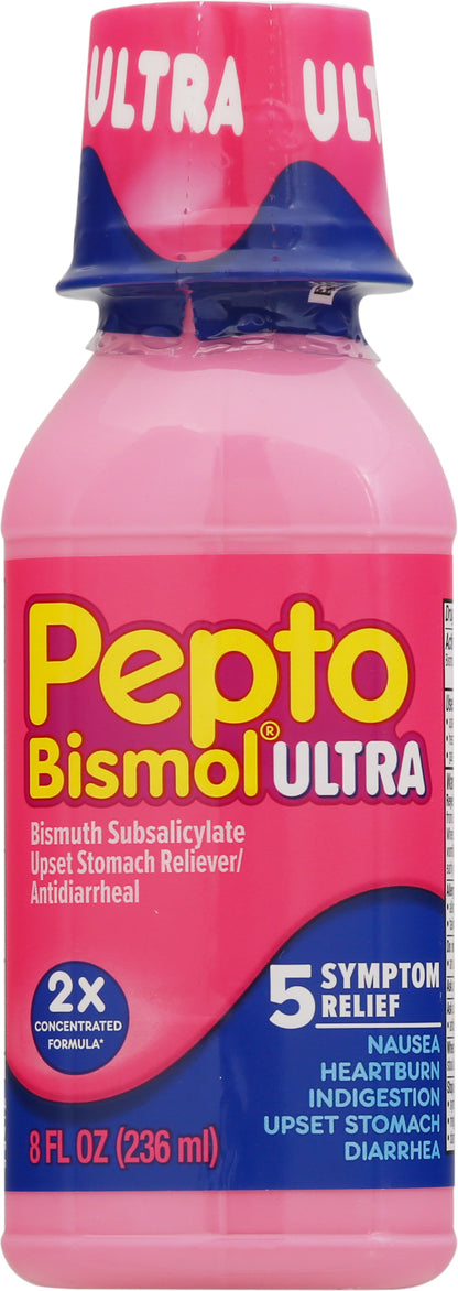Pepto Bismol Ultra Upset Stomach Reliever/Antidiarrheal 8 fl oz Bottle