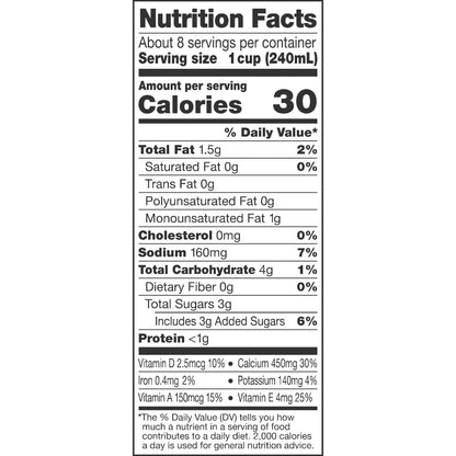 Silk Less Sugar Original Almondmilk, Half Gallon