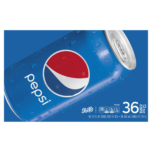 Pepsi Soda Cola 12 Fl Oz 36 Count Cans
