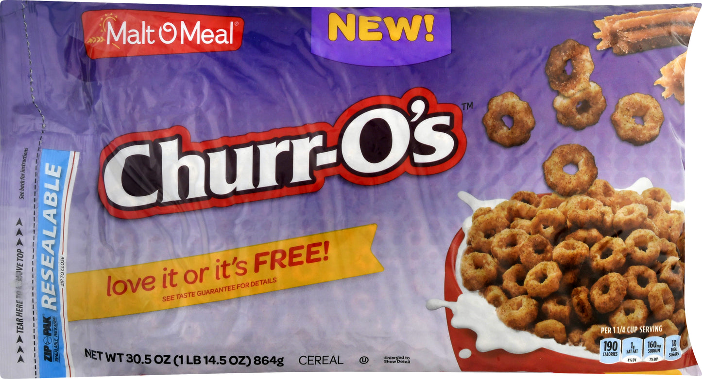 Malt O Meal Super Size Churr-O's Cereal 30.5 oz
