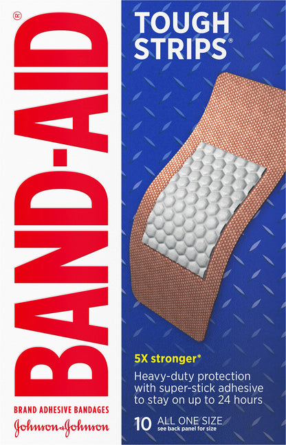 Band-Aid Brand Tough Strips Adhesive Wound Bandage, Extra Large, 10 ct