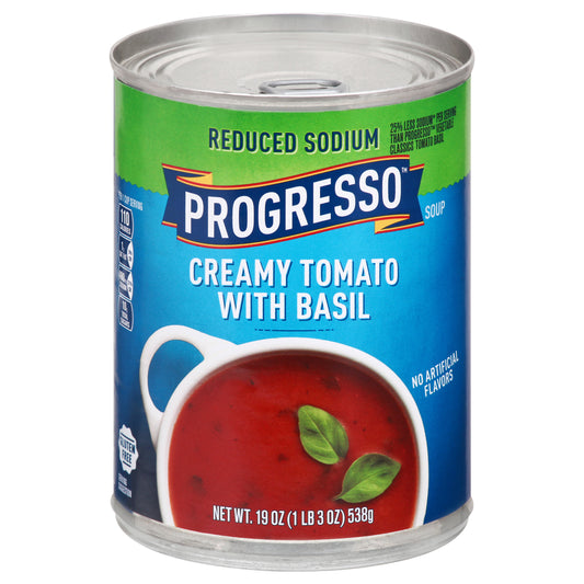 Progresso Reduced Sodium Creamy Tomato with Basil Soup 19 oz