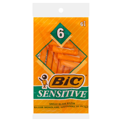 BiC Sensitive Single Blade Razor 6 ea