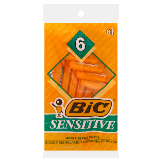 BiC Sensitive Single Blade Razor 6 ea