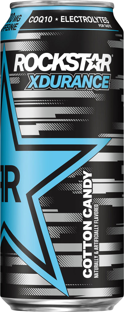 Rockstar Xdurance Sugar Free Energy Drink Cotton Candy Naturally & Artificially Flavored 16 Fl Oz Ca