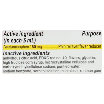 Tylenol Children's Oral Suspension Cherry Flavor Pain + Fever 4 oz