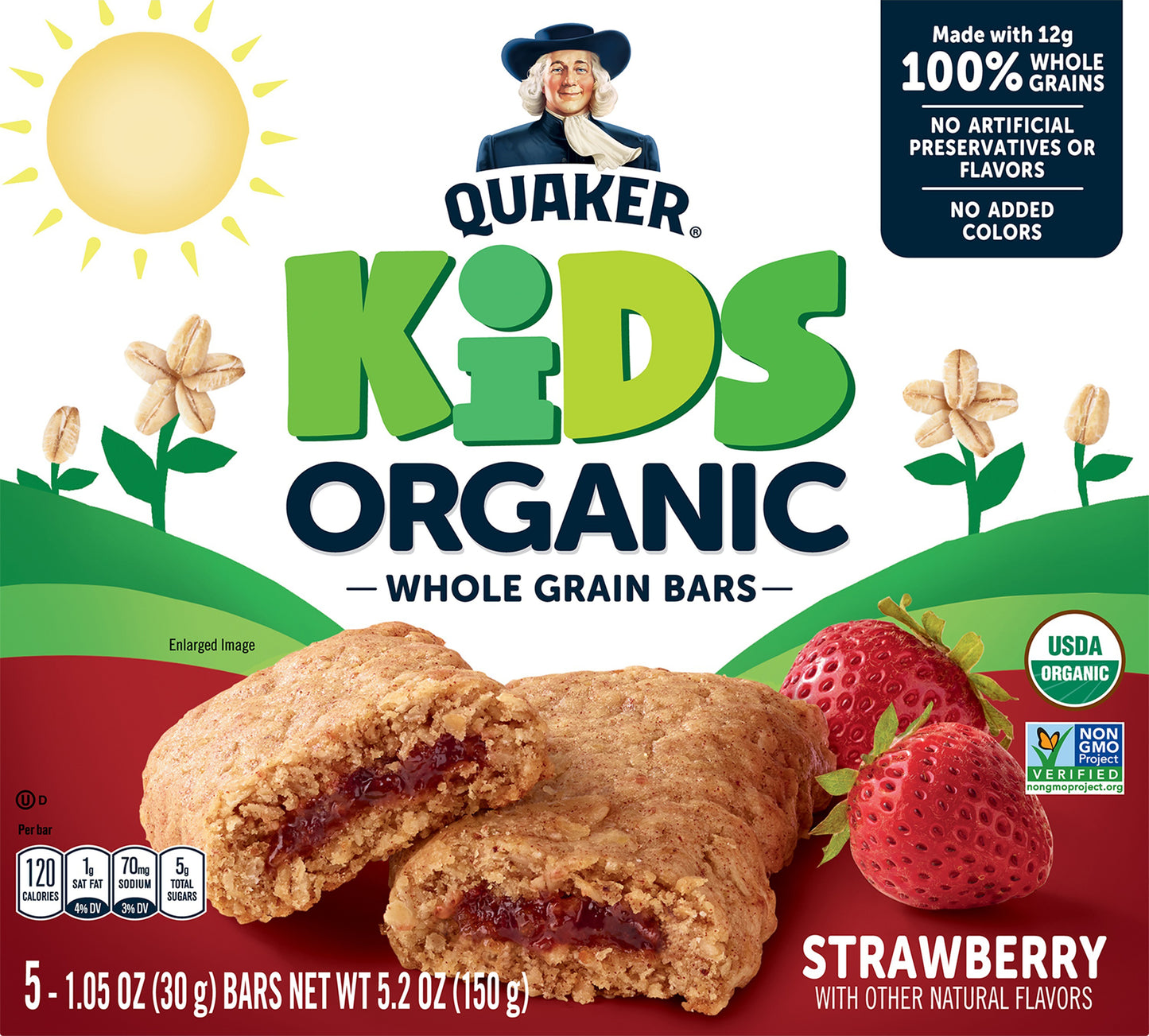 Quaker Kids Organic Strawberry Whole Grain Bars 5 ea