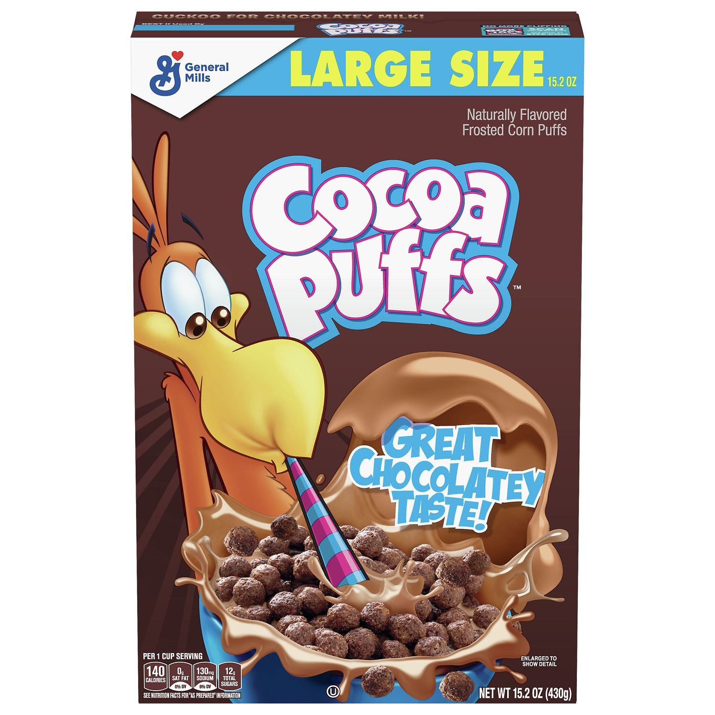 Cocoa Puffs Large Size Frosted Corn Puffs 15.2 oz