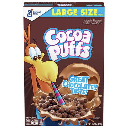 Cocoa Puffs Large Size Frosted Corn Puffs 15.2 oz