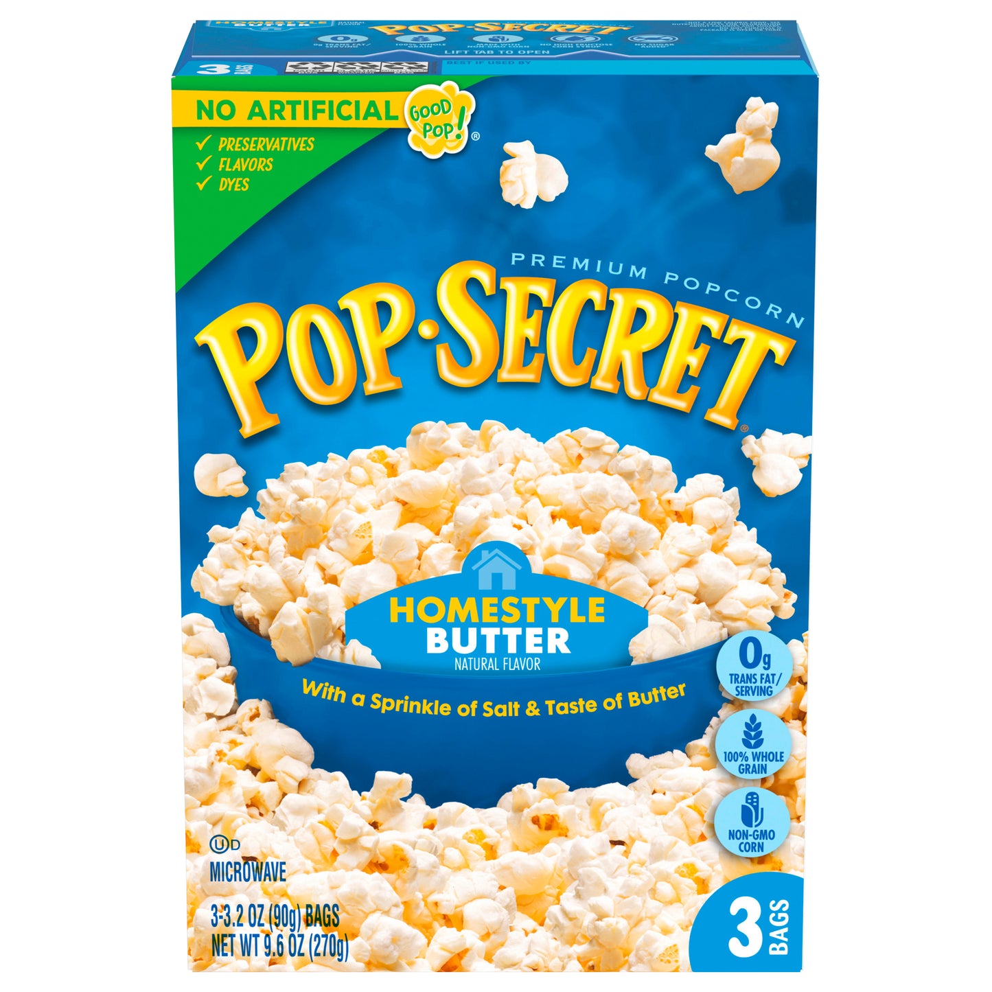 Pop-Secret Premium Homestyle Butter Popcorn 3 - 3.2 oz Bags