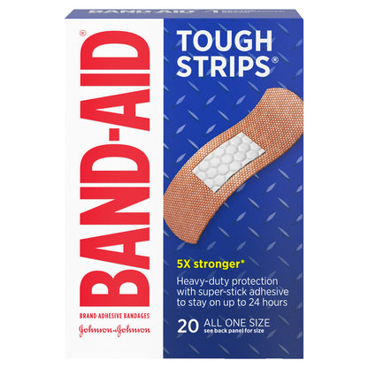 Band-Aid Brand Tough Strips Durable Adhesive Bandage, One Size, 20 ct