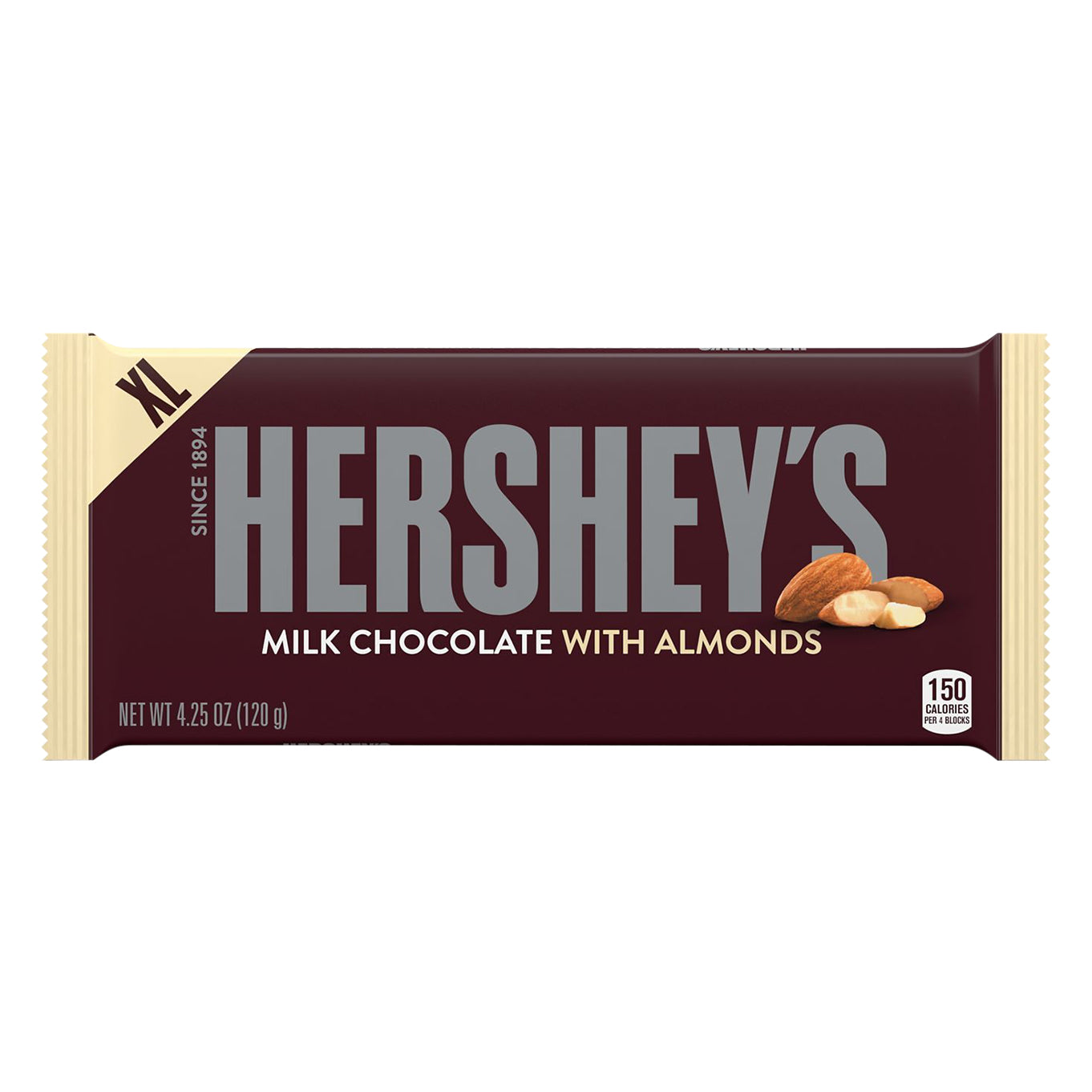 HERSHEY'S Milk Chocolate with Almonds Candy, Halloween Candy, 4.25 oz, Bar