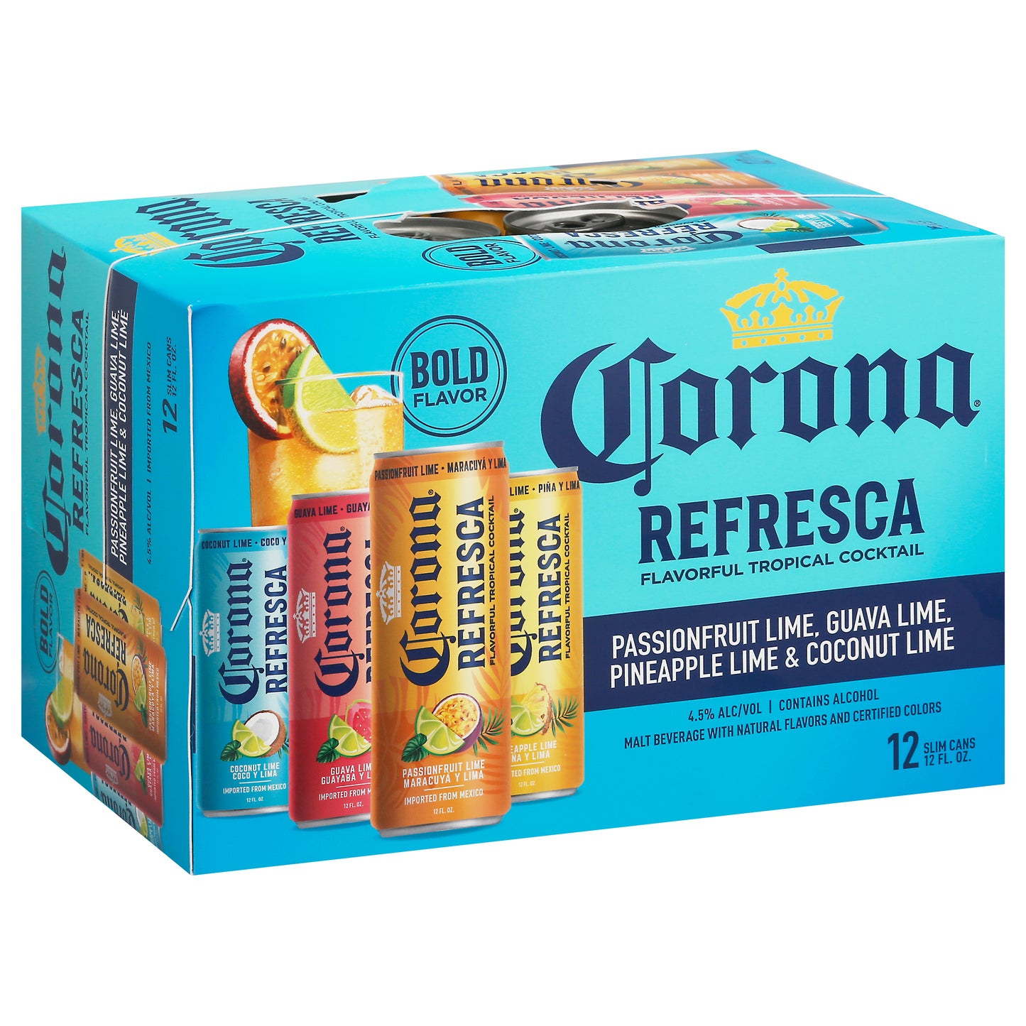 Corona Refresca Assorted Malt Beverage 12 - 12 fl oz Slim Cans