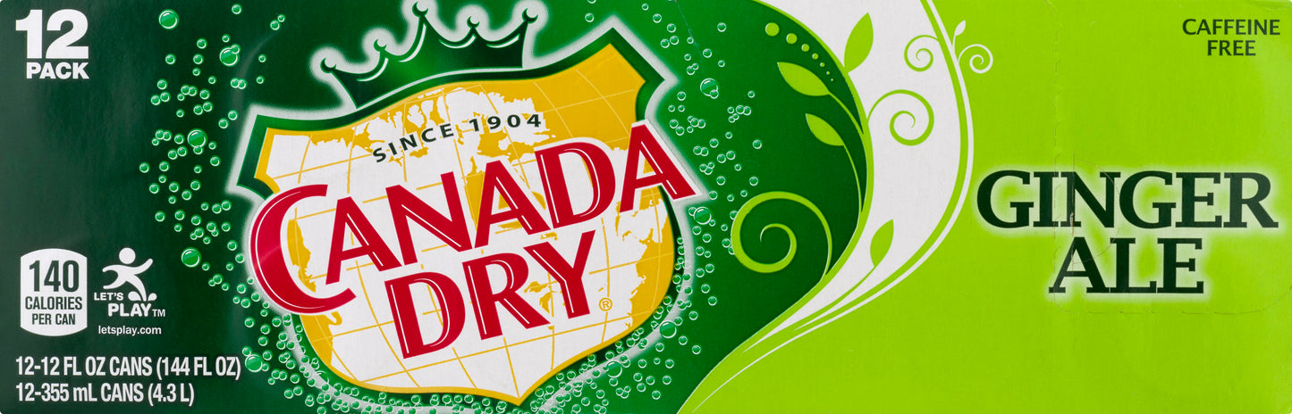 Canada Dry 12 Pack Ginger Ale 12 ea