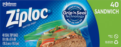 Ziploc Sandwich Seal Top Bags 40 ea