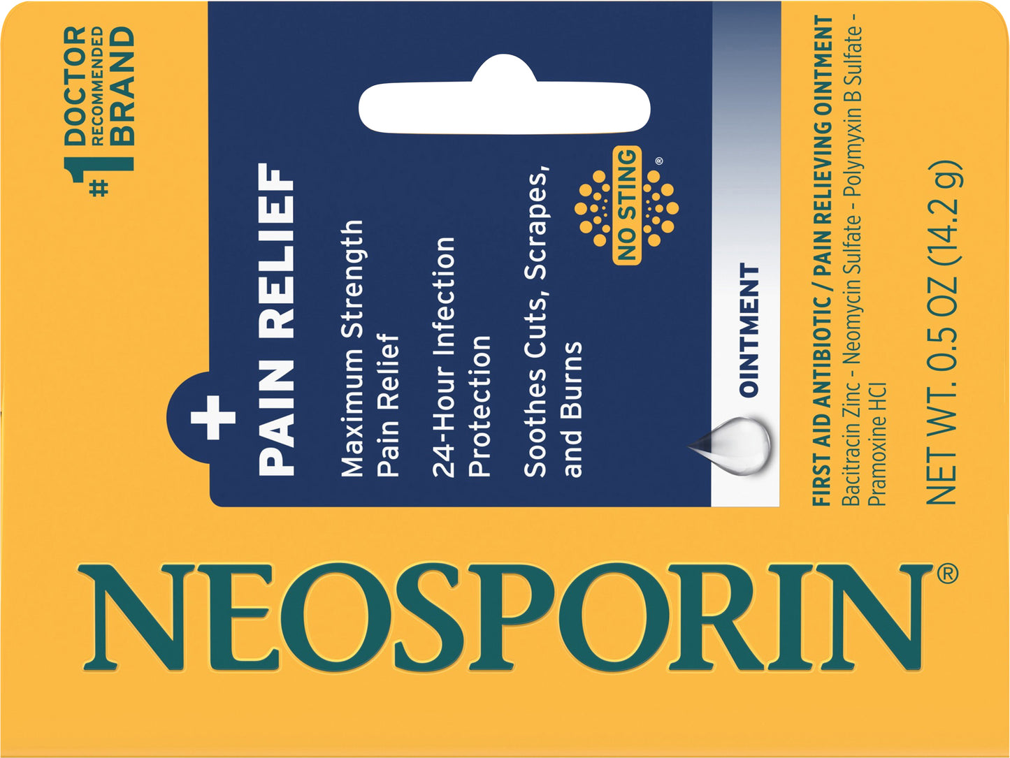 Neosporin + Pain Relief Dual Action Topical Antibiotic Ointment,.5 oz
