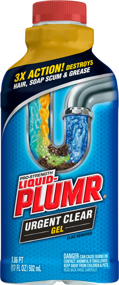 Liquid-Plumr Pro-Strength Urgent Clear Gel Clog Remover 17 fl oz