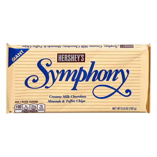 Hershey's Symphony Giant Creamy Almonds & Toffee Chips Milk Chocolate 6.8 oz