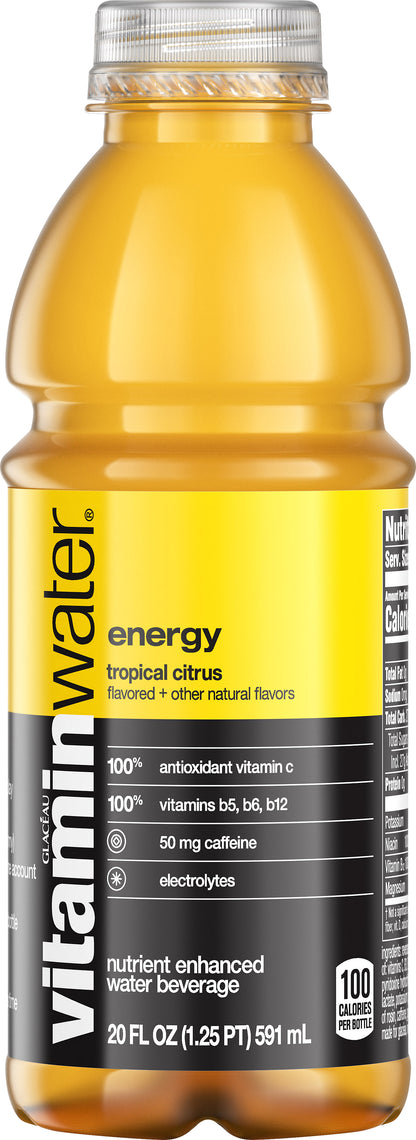 vitaminwater Energy Tropical Citrus Nutrient Enhanced Water Beverage 20 oz