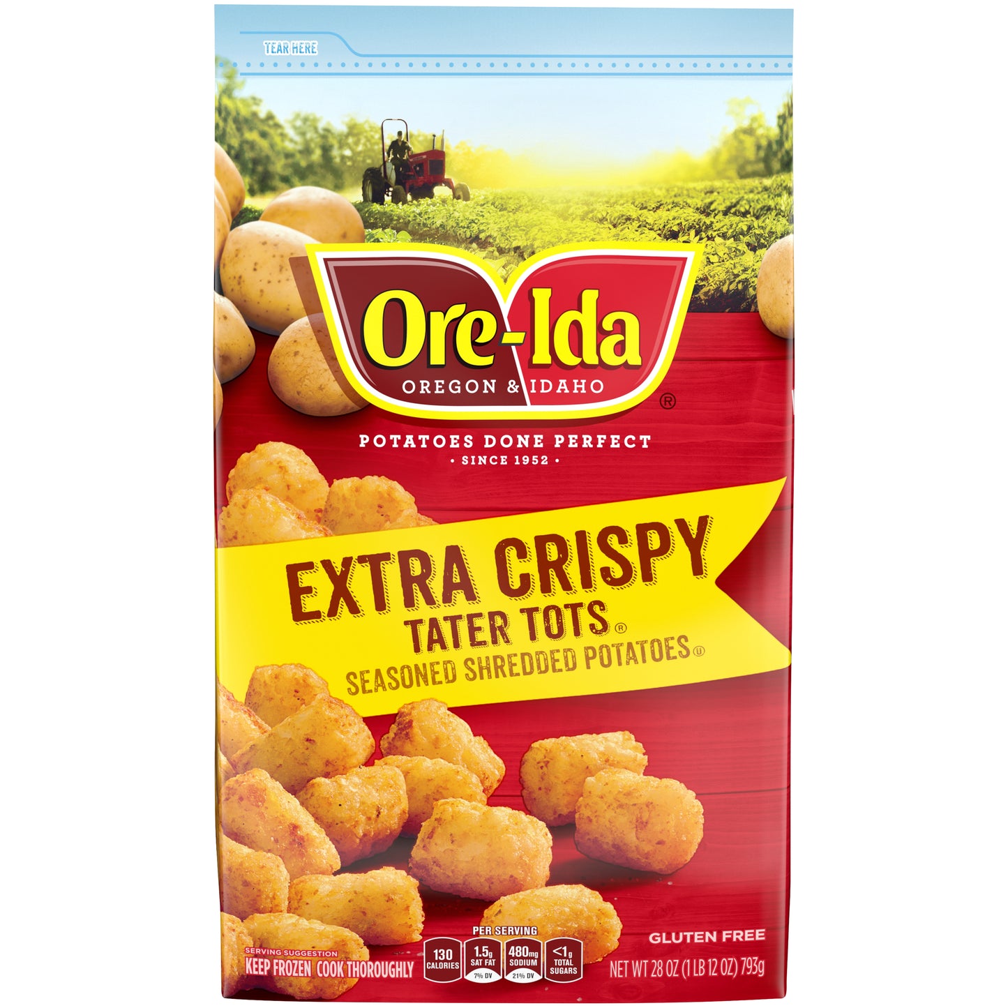 Ore-Ida Extra Crispy TATER TOTS, 28 oz Bag