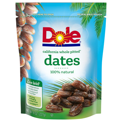 Dole® California Whole Pitted Dates 8 oz. Pouch