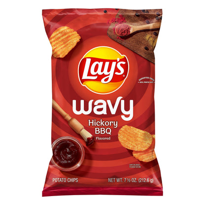 Lay's Wavy Hickory BBQ Flavored Potato Chips 7.5 oz