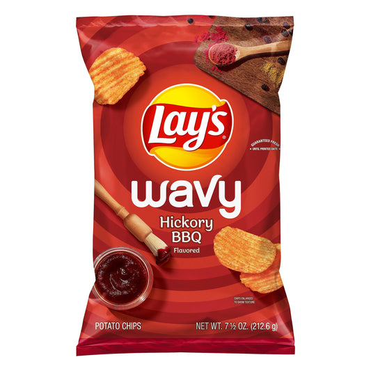 Lay's Wavy Hickory BBQ Flavored Potato Chips 7.5 oz