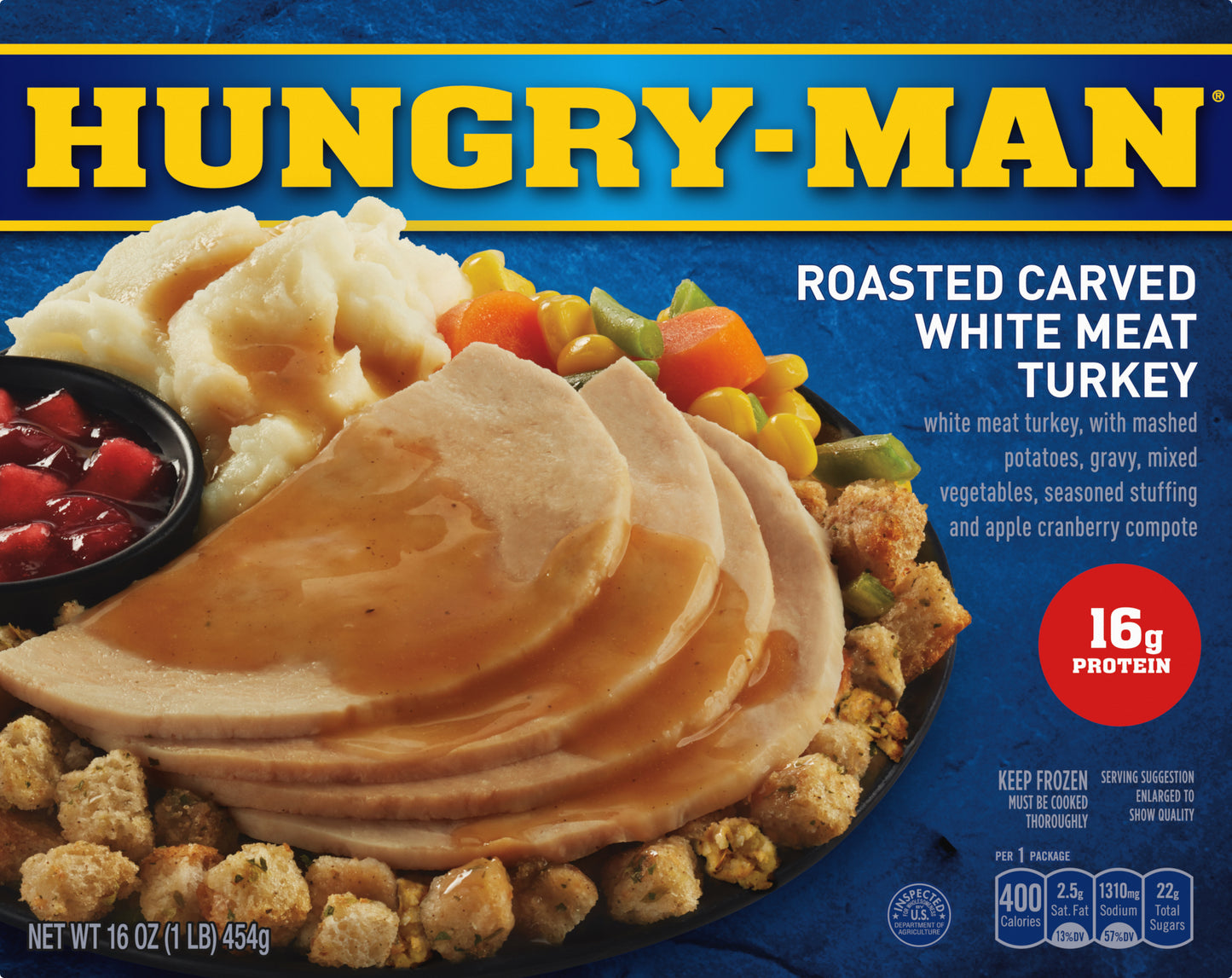 Hungry Man Roasted Carved White Meat Turkey 16 oz