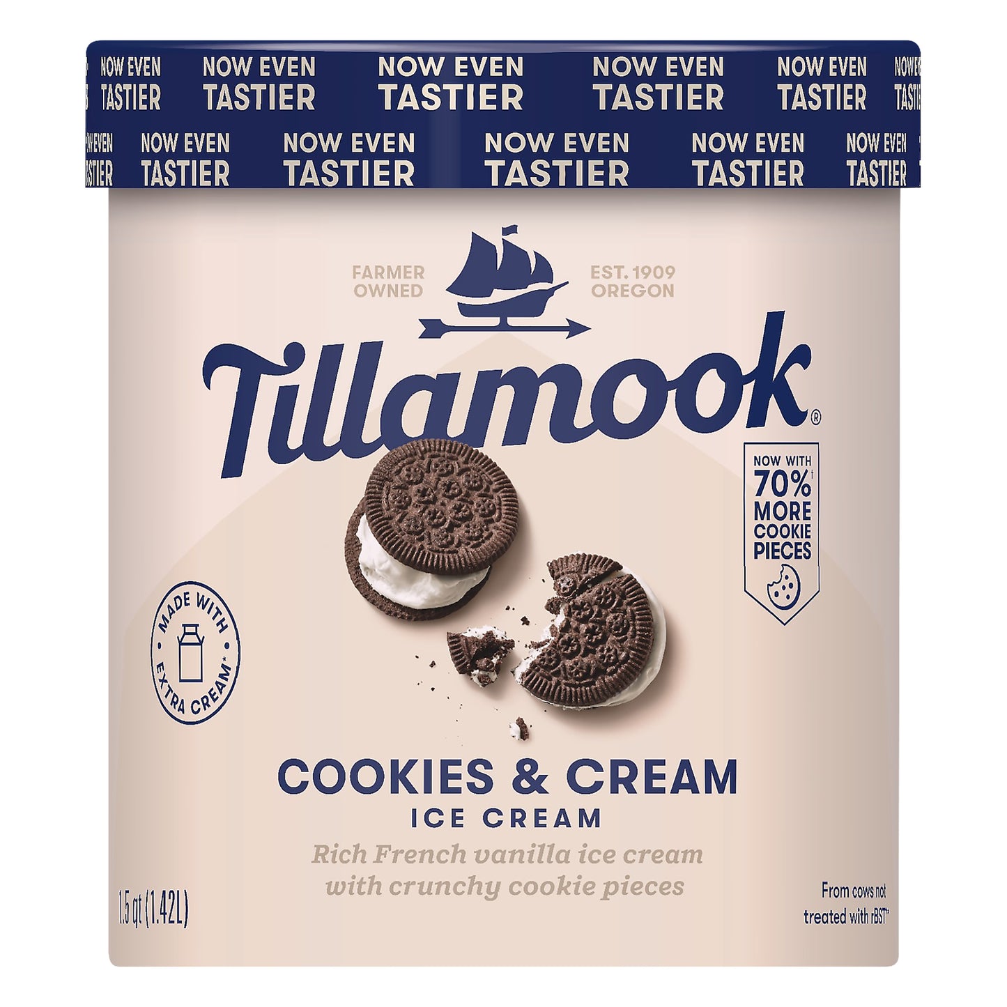Tillamook Cookies & Cream Ice Cream 1.5 qt