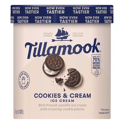 Tillamook Cookies & Cream Ice Cream 1.5 qt
