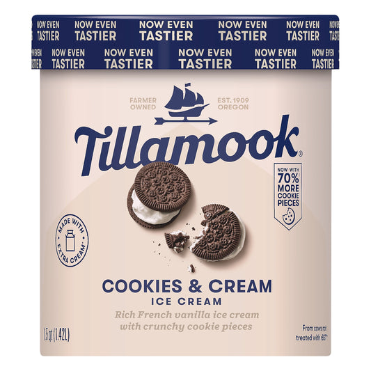 Tillamook Cookies & Cream Ice Cream 1.5 qt