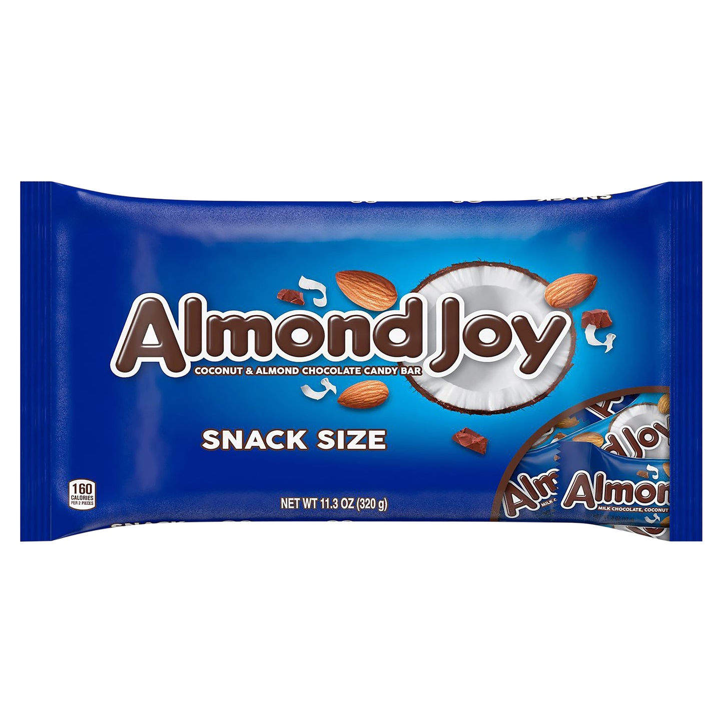 ALMOND JOY Coconut and Almond Chocolate Snack Size Candy Bars, Individually Wrapped, 11.3 oz, Bag