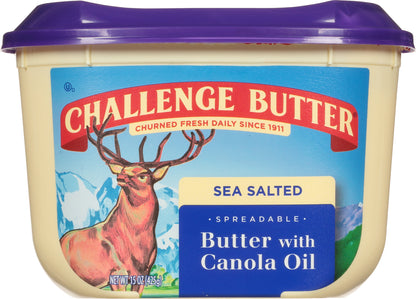 Challenge Butter Spreadable Sea Salted Butter with Canola Oil 15 oz