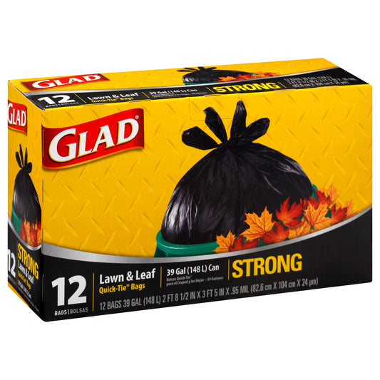Glad Quick-Tie Strong Lawn & Leaf Bags 12 ea