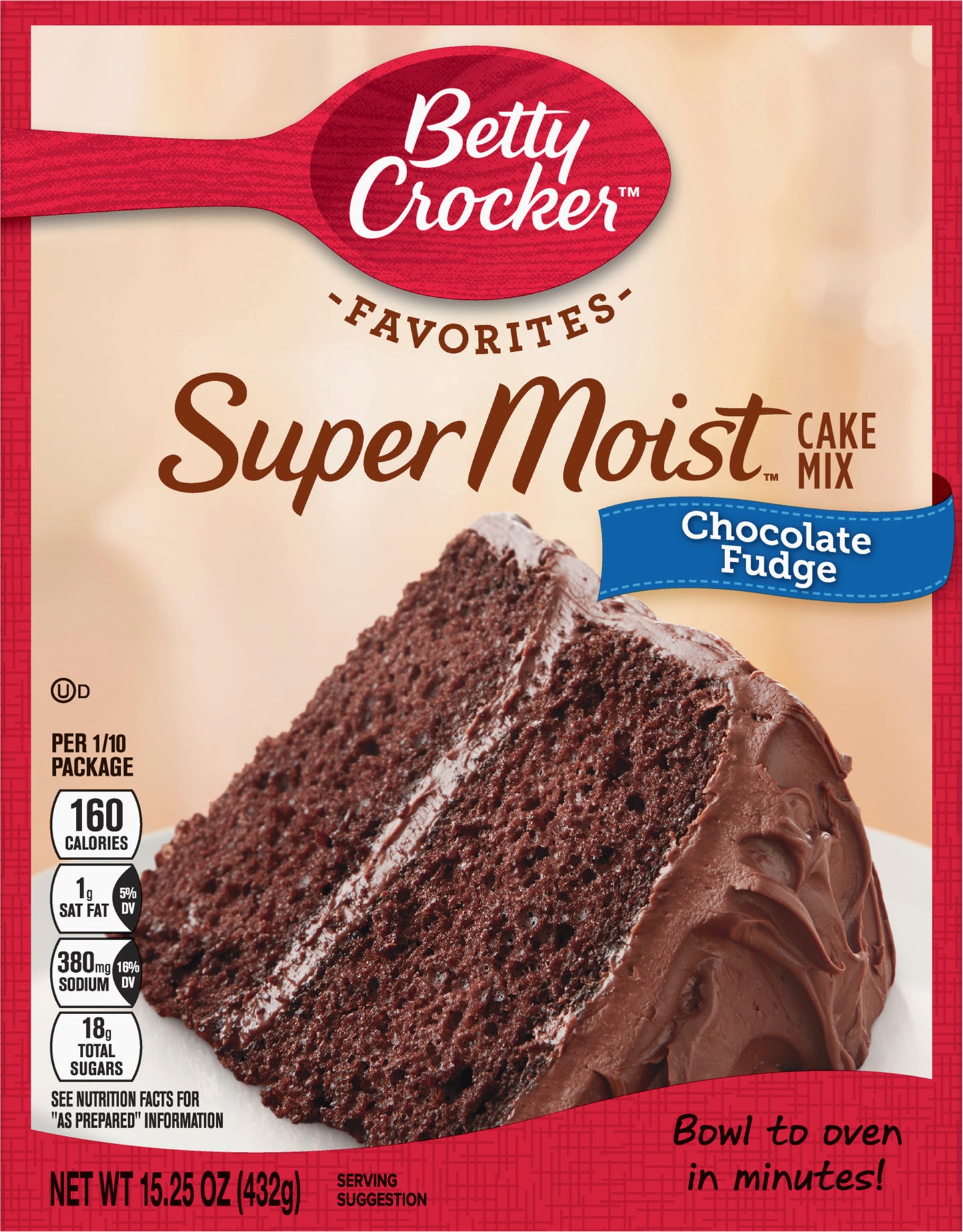 Betty Crocker Super Moist Chocolate Fudge Cake Mix, 15.25 oz