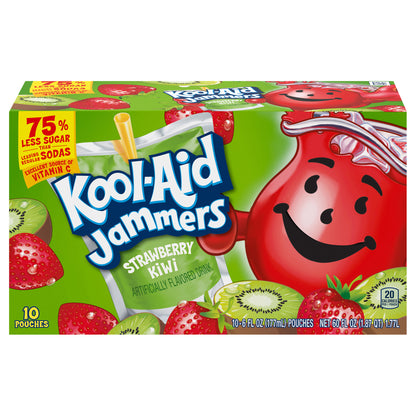 Kool Aid Jammers Strawberry Kiwi Flavored Drinks 10-6 fl. oz. Pouches