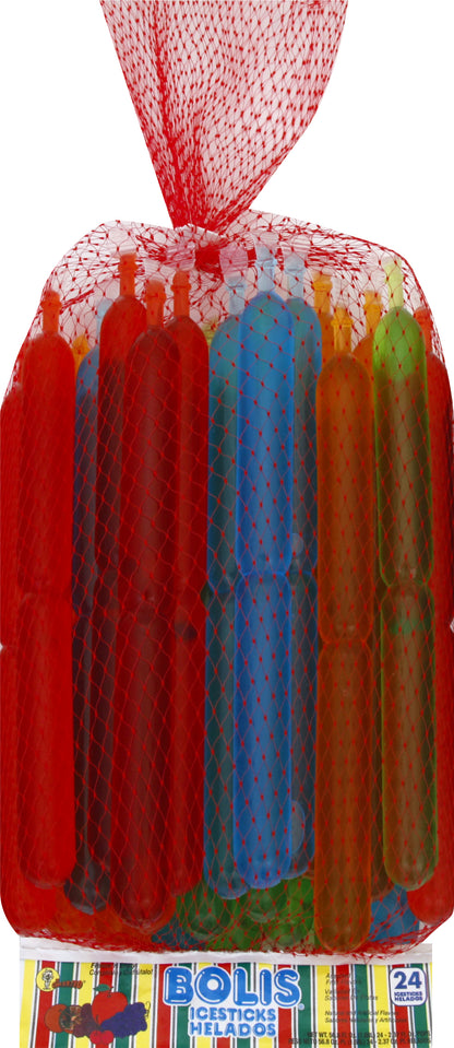 Bolis Assorted Fruit Flavors Icesticks 24 ea