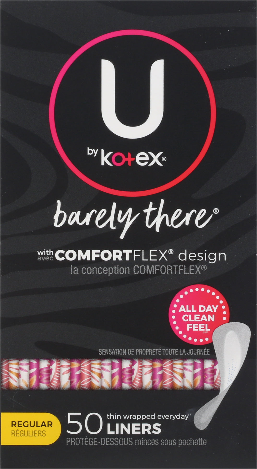 U by Kotex Barely There Regular Thin Liners 50 ea