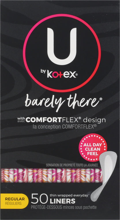 U by Kotex Barely There Regular Thin Liners 50 ea