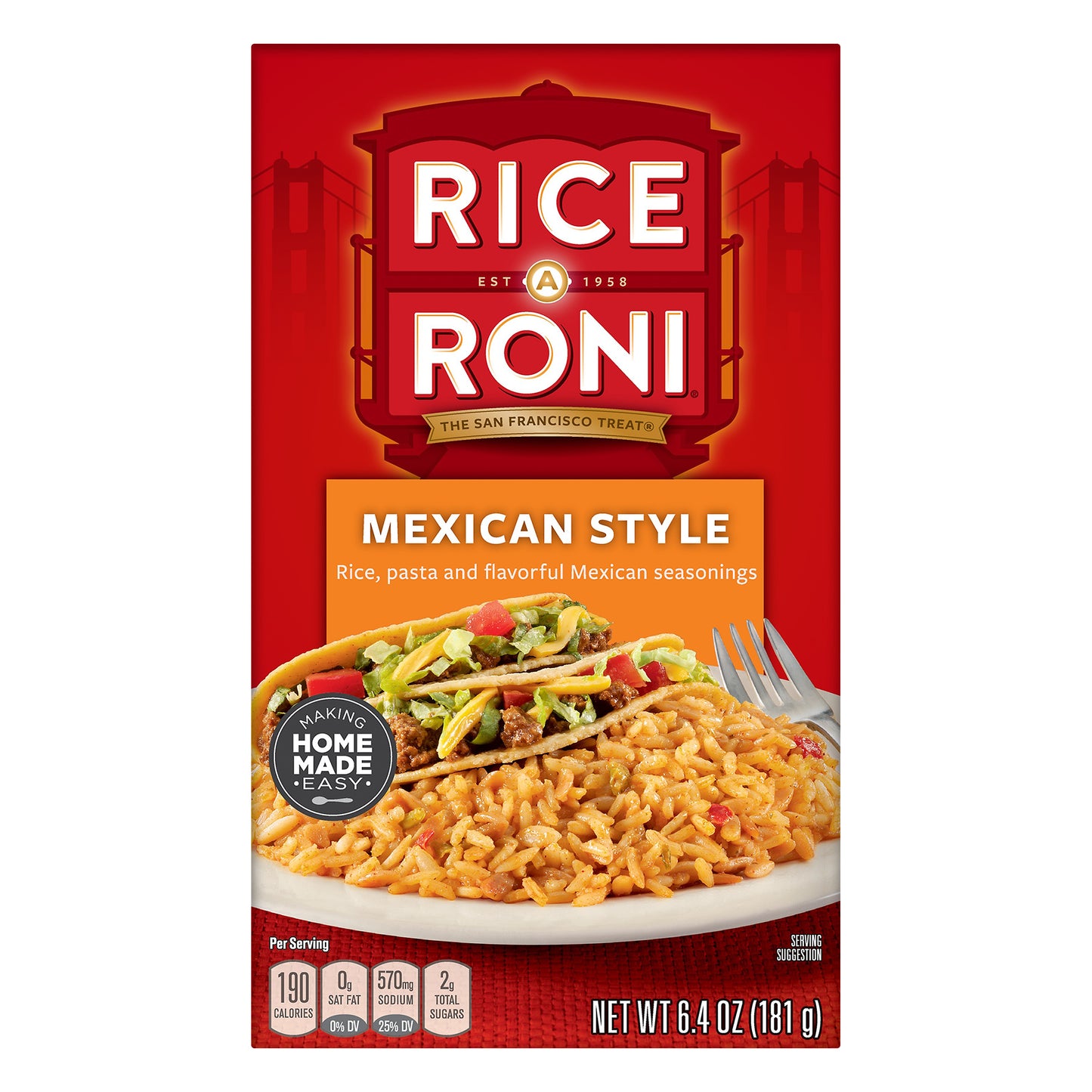 Rice A Roni Mexican Style Food Mix 6.4 oz
