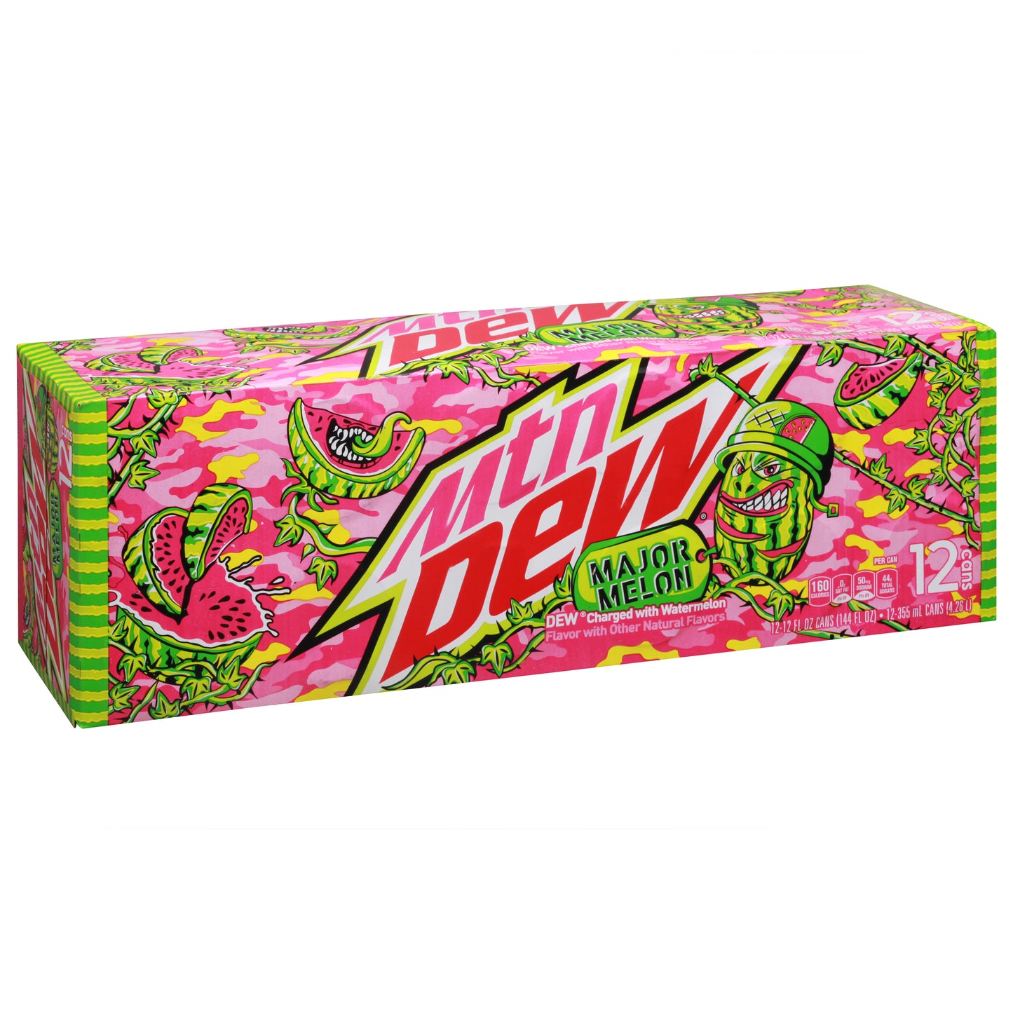 Mtn Dew Major Melon Soda 12-12 fl oz Cans
