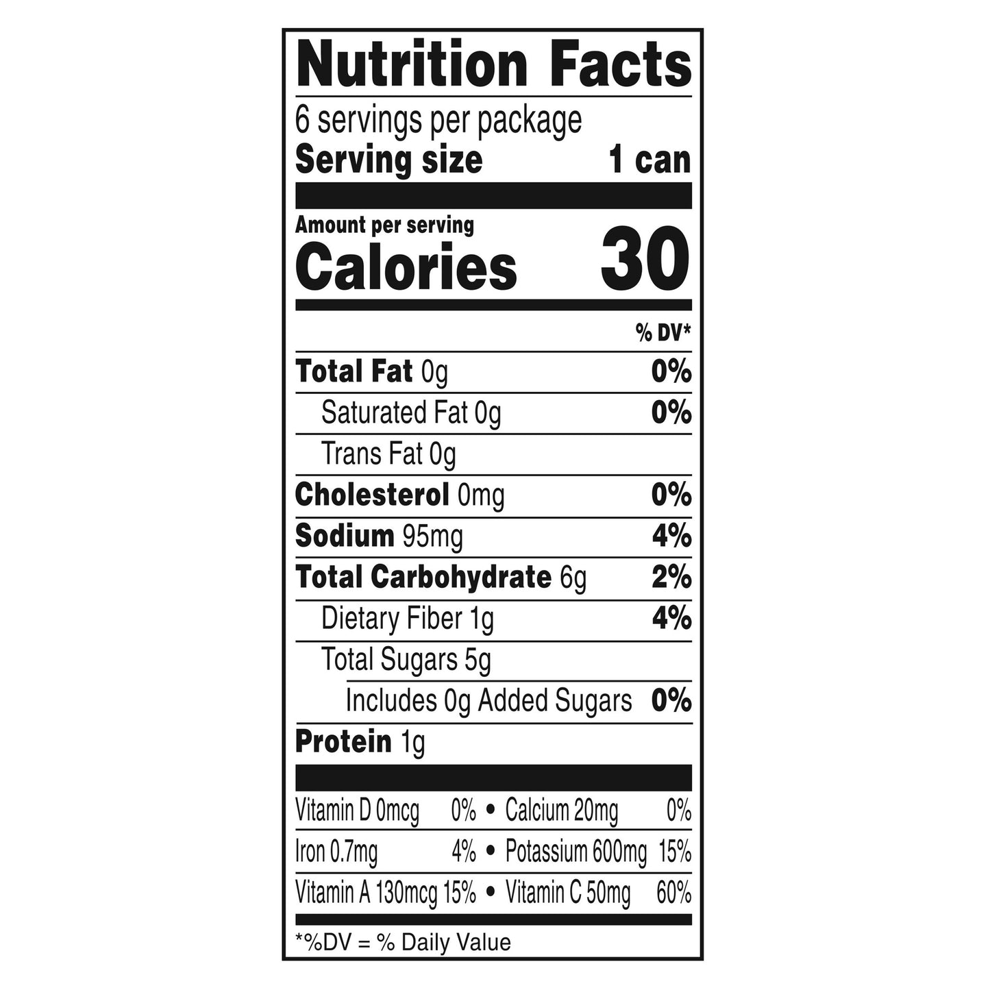 V8 Low Sodium Original 100% Vegetable Juice 6 - 5.5 fl oz Can