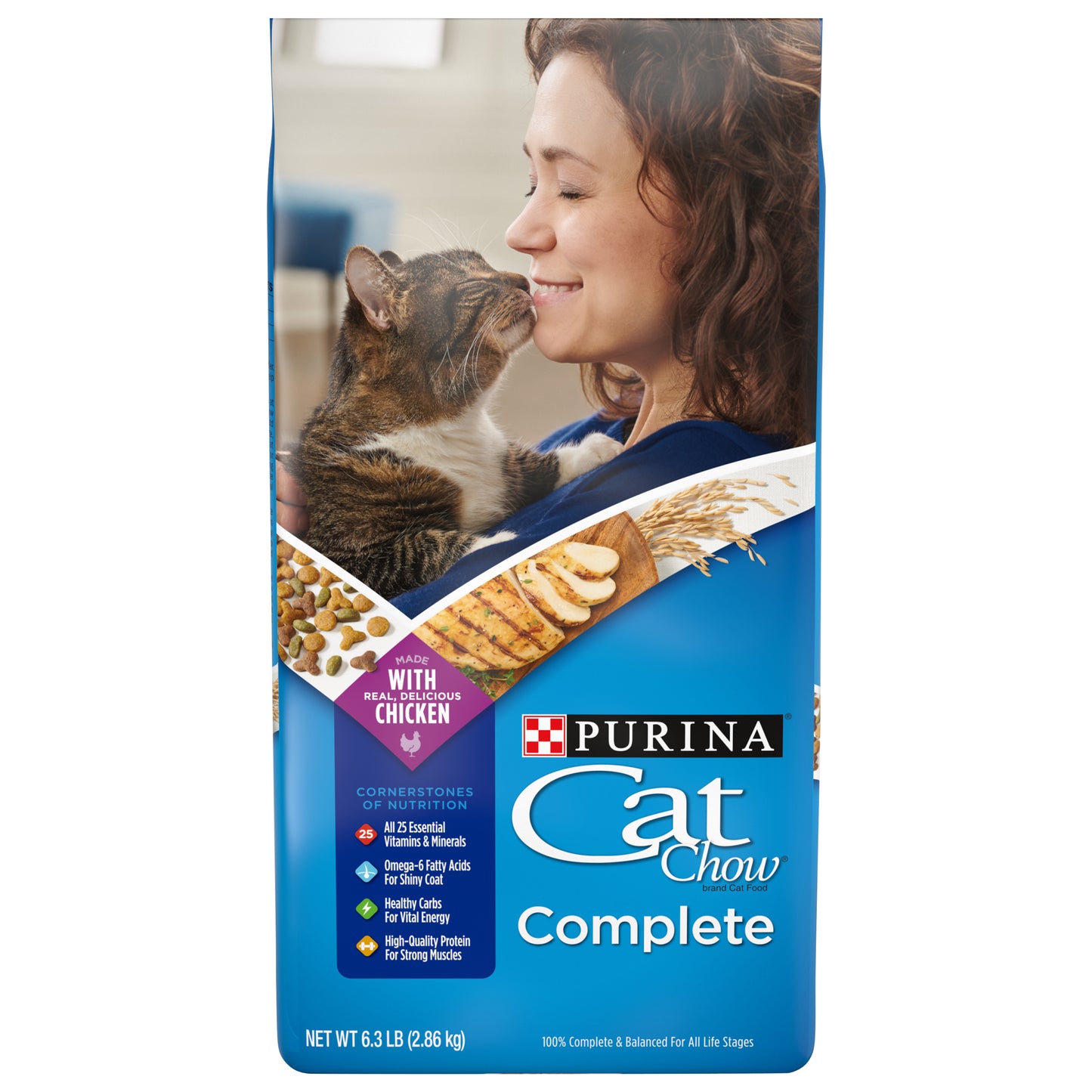 Purina Cat Chow High Protein Dry Cat Food, Complete - 6.3 lb. Bag