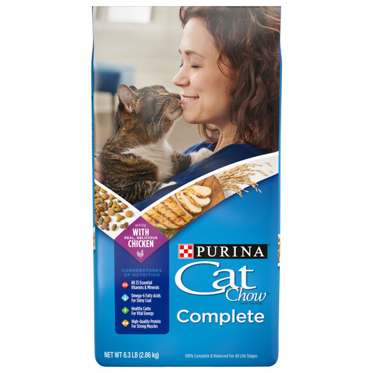 Purina Cat Chow High Protein Dry Cat Food, Complete - 6.3 lb. Bag