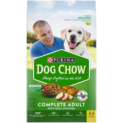 Purina Dog Chow Dry Dog Food, Complete Adult With Real Chicken - 4.4 lb. Bag