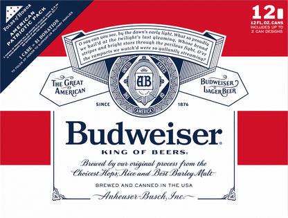 Budweiser American Patriotic Pack Lager Beer 12 ea