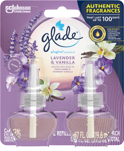 Glade PlugIns Lavender & Vanilla Scented Oil Refills 2 ea