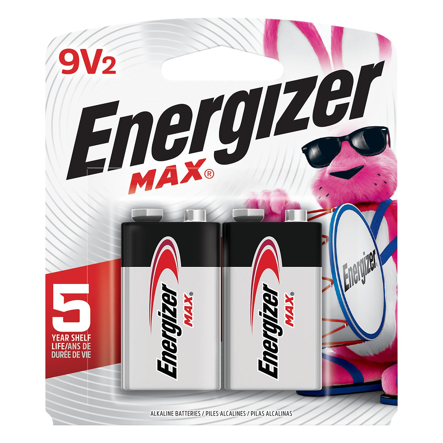 Energizer Max 2 Pack 9V Alkaline Batteries 2 ea