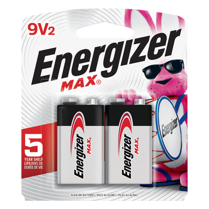 Energizer Max 2 Pack 9V Alkaline Batteries 2 ea